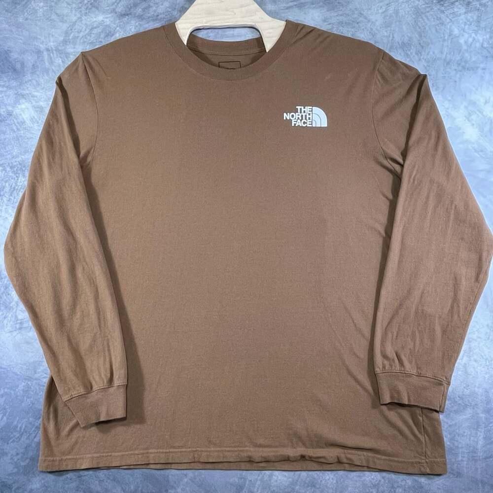 The North Face Long Sleeve T-Shirt Size XXL Brown Cotton